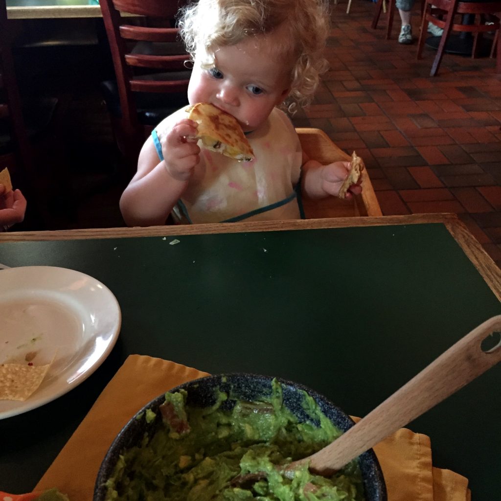 Eating her own quesadillas at El Tio